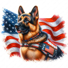 Load image into Gallery viewer, American Flag Animal-Full Round Diamond Painting-40x40cm