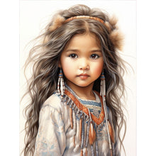 Load image into Gallery viewer, Indian Girl-Full Round Diamond Painting-30x40cm