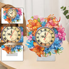Load image into Gallery viewer, Lily-DIY Diamond Desk Ornament Clock