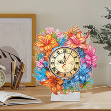 Load image into Gallery viewer, Lily-DIY Diamond Desk Ornament Clock