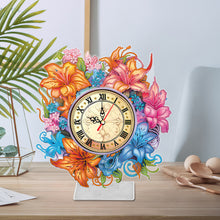 Load image into Gallery viewer, Lily-DIY Diamond Desk Ornament Clock