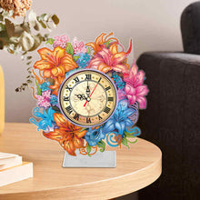Load image into Gallery viewer, Lily-DIY Diamond Desk Ornament Clock