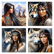 Load image into Gallery viewer, Indian Woman-Full Round Diamond Painting-40x40cm