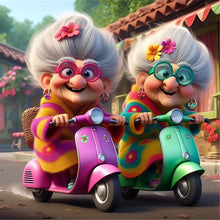 Load image into Gallery viewer, Funny Grandma-Full Round Diamond Painting-30x30cm