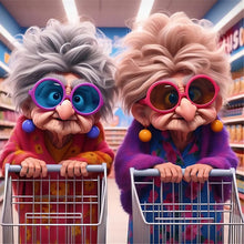 Load image into Gallery viewer, Funny Grandma-Full Round Diamond Painting-30x30cm