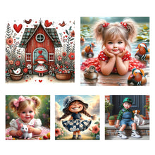 Load image into Gallery viewer, Girl-Full Round Diamond Painting-30x30cm