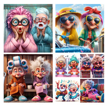 Load image into Gallery viewer, Funny Grandma-Full Round Diamond Painting-40x40cm