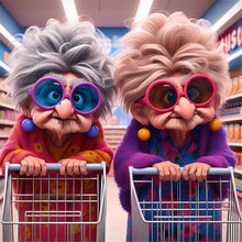 Load image into Gallery viewer, Funny Grandma-Full Round Diamond Painting-40x40cm