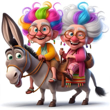 Load image into Gallery viewer, Funny Grandma-Full Round Diamond Painting-40x40cm