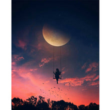 Load image into Gallery viewer, Moon-Full Round Diamond Painting-40x50cm