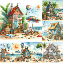 Load image into Gallery viewer, Beach House-Full Round Diamond Painting-30x30cm