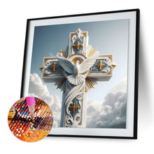Load image into Gallery viewer, Cross Peace Dove-Full Round Diamond Painting-30x30cm
