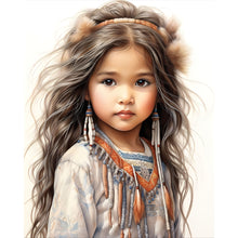 Load image into Gallery viewer, Indian Girl-Full Round Diamond Painting-40x50cm