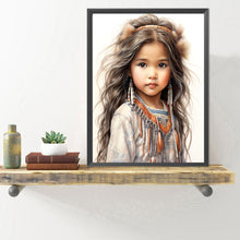 Load image into Gallery viewer, Indian Girl-Full Round Diamond Painting-40x50cm