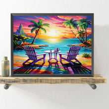 Load image into Gallery viewer, Beach Scenery-Full Round Diamond Painting-50x40cm