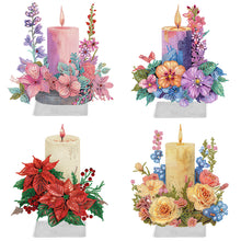 Load image into Gallery viewer, Candle Flower-Single Side Drill-Acrylic Diamond Desktop Ornament
