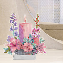 Load image into Gallery viewer, Candle Flower-Single Side Drill-Acrylic Diamond Desktop Ornament