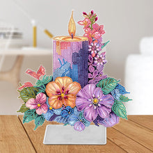 Load image into Gallery viewer, Candle Flower-Single Side Drill-Acrylic Diamond Desktop Ornament