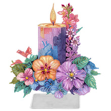 Load image into Gallery viewer, Candle Flower-Single Side Drill-Acrylic Diamond Desktop Ornament