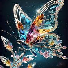 Load image into Gallery viewer, Butterfly Flower-Full Round Diamond Painting-30x30cm
