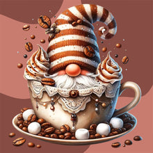 Load image into Gallery viewer, Coffee Gnome-Full Round Diamond Painting-30x30cm