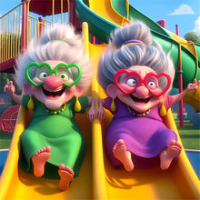 Load image into Gallery viewer, Funny Grandma-Full Round Diamond Painting-30x30cm