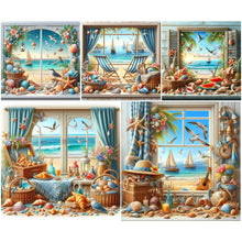 Load image into Gallery viewer, Sea View Outside The Window-Full Round Diamond Painting-40x40cm