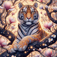 Load image into Gallery viewer, Tiger Cat Flower-Full Round Diamond Painting-30x30cm