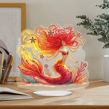 Load image into Gallery viewer, Mermaid Owl-Single Side Drill-Acrylic Diamond Desktop Ornament