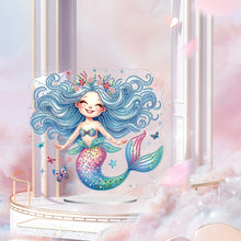 Load image into Gallery viewer, Mermaid Owl-Single Side Drill-Acrylic Diamond Desktop Ornament