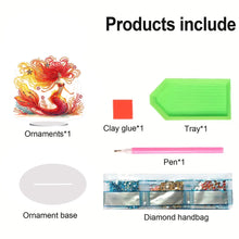 Load image into Gallery viewer, Mermaid Owl-Single Side Drill-Acrylic Diamond Desktop Ornament