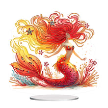 Load image into Gallery viewer, Mermaid Owl-Single Side Drill-Acrylic Diamond Desktop Ornament
