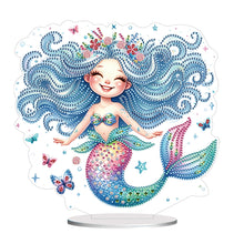 Load image into Gallery viewer, Mermaid Owl-Single Side Drill-Acrylic Diamond Desktop Ornament