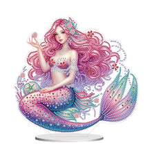 Load image into Gallery viewer, Mermaid Owl-Single Side Drill-Acrylic Diamond Desktop Ornament