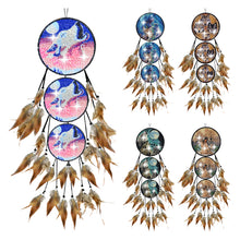 Load image into Gallery viewer, Wolf-Feather Wind Chime Diamond Art Hanging Pendant