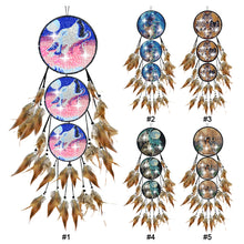 Load image into Gallery viewer, Wolf-Feather Wind Chime Diamond Art Hanging Pendant