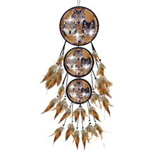 Load image into Gallery viewer, Wolf-Feather Wind Chime Diamond Art Hanging Pendant