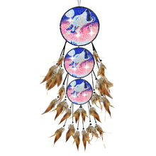 Load image into Gallery viewer, Wolf-Feather Wind Chime Diamond Art Hanging Pendant