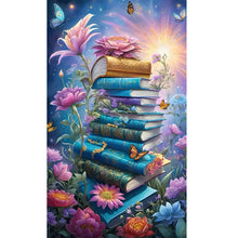 Load image into Gallery viewer, Flowers And Books-Full Round Diamond Painting-50x85cm