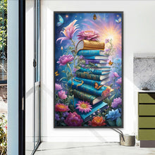 Load image into Gallery viewer, Flowers And Books-Full Round Diamond Painting-50x85cm