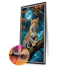 Load image into Gallery viewer, Night Leopard-Full Round Diamond Painting-50x85cm-Large Size