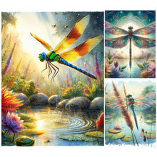 Load image into Gallery viewer, Dragonfly-Full Round Diamond Painting-30x40cm