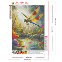 Load image into Gallery viewer, Dragonfly-Full Round Diamond Painting-30x40cm