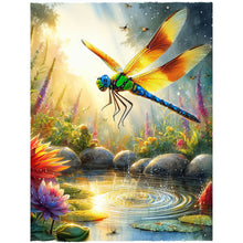 Load image into Gallery viewer, Dragonfly-Full Round Diamond Painting-30x40cm