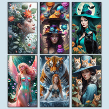 Load image into Gallery viewer, Girl-Full Round Diamond Painting-40x70cm-Large Size