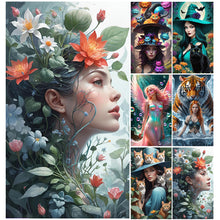 Load image into Gallery viewer, Girl-Full Round Diamond Painting-40x70cm-Large Size