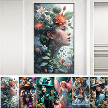 Load image into Gallery viewer, Girl-Full Round Diamond Painting-40x70cm-Large Size