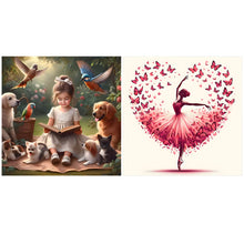 Load image into Gallery viewer, Garden Girl-Full Round Diamond Painting-30x30cm