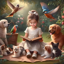 Load image into Gallery viewer, Garden Girl-Full Round Diamond Painting-30x30cm