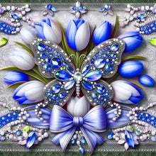 Load image into Gallery viewer, Butterfly Flowers-Full Round Diamond Painting-30x30cm